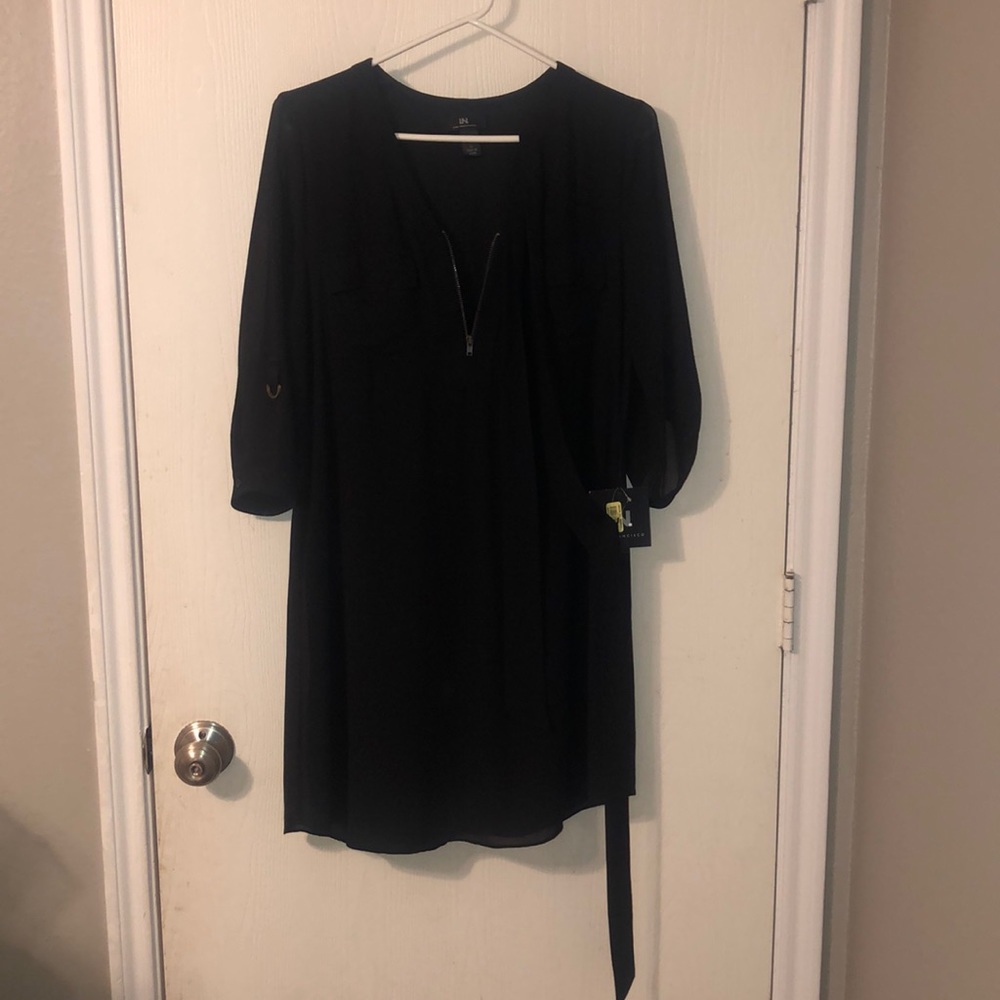 I.N. San Francisco long sleeve black mini dress